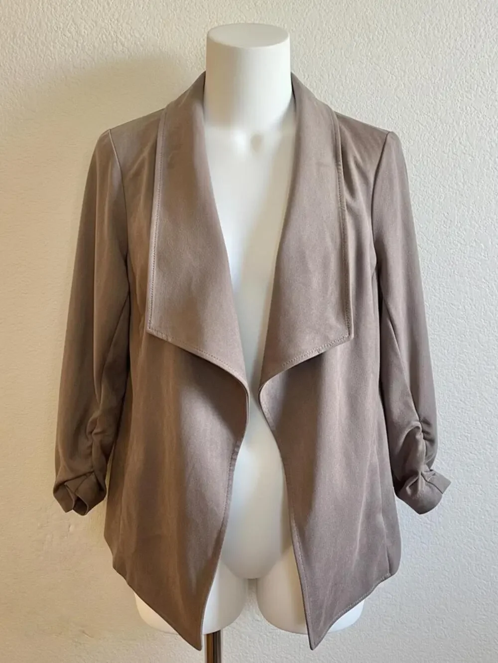 Alfani Suede Open Front Jacket - Small - Picture 1 of 4